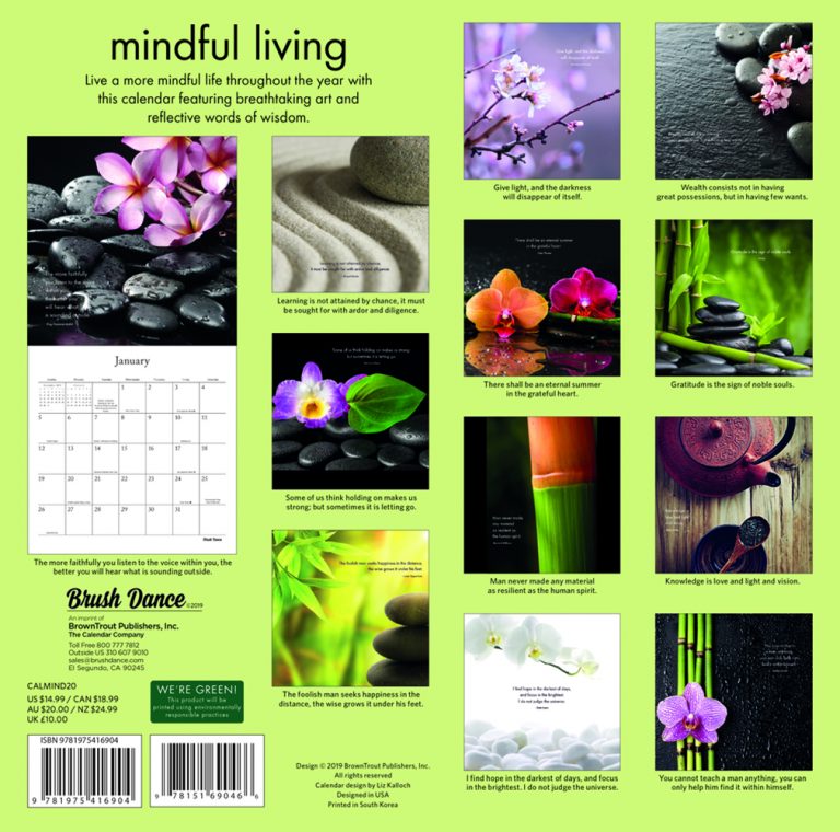 Mindful Living 2020 Square Wall Calendar by Brush Dance | Brush Dance