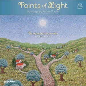 Points of Light | 2026 12 x 24 Inch (Hanging) Monthly Square Wall Calendar | Featuring the Artwork of Arthur Poulin | Plastic-Free | Brush Dance | Paintings Impressionism