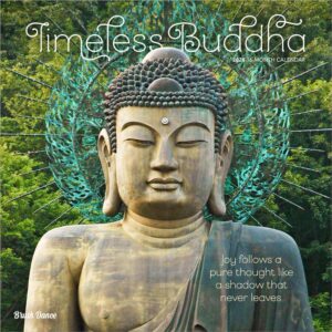 Timeless Buddha | 2026 12 x 24 Inch (Hanging) Monthly Square Wall Calendar | Plastic-Free | Brush Dance | Inspiration Thailand Peace