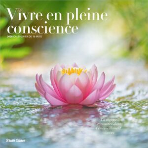 Vivre en pleine conscience | 2026 12 x 24 Inch (Hanging) Monthly Square Wall Calendar | French Language | Brush Dance | Art Quotes Photography Inspiration